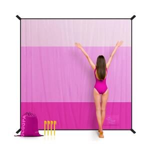 OCOOPA Sandproof Beach Blanket Waterproof, 8 Pax, 4 Stakes&1 Travel Bag